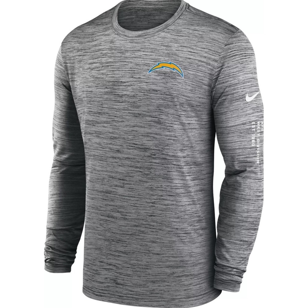 Nike Los Angeles Chargers Anthracite Dri-Fit Velocity Long Sleeve Shirt SZ M